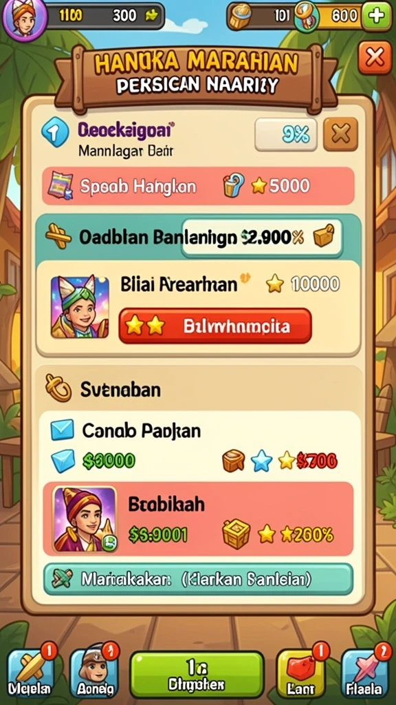 Fitur mode permainan yang beragam.