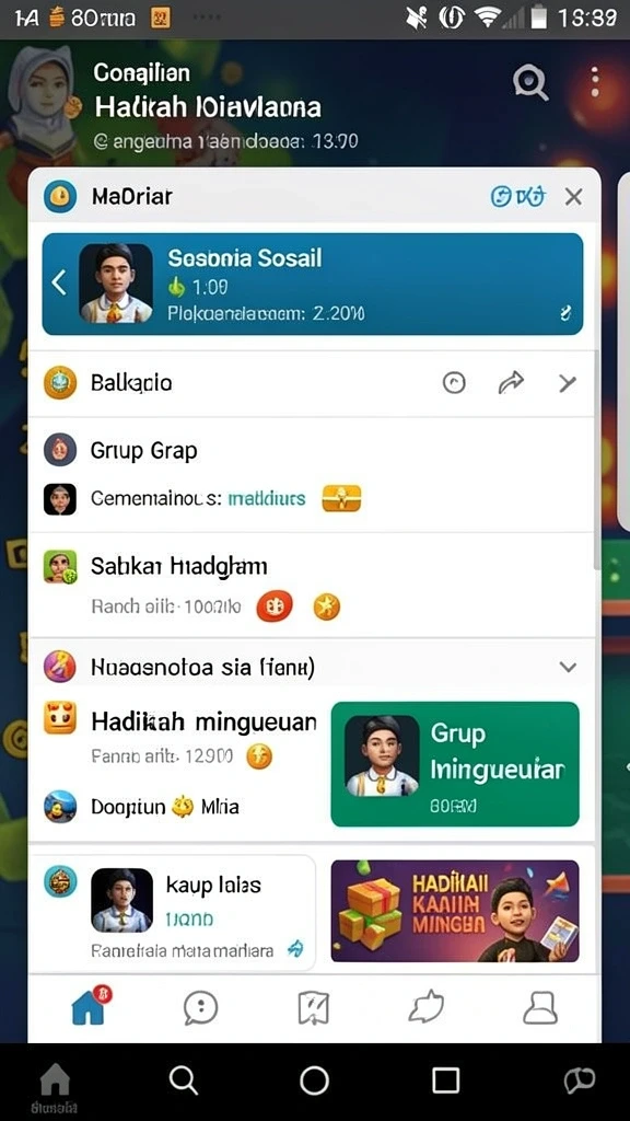 Fitur interaksi sosial yang memfasilitasi komunikasi antar pemain.
