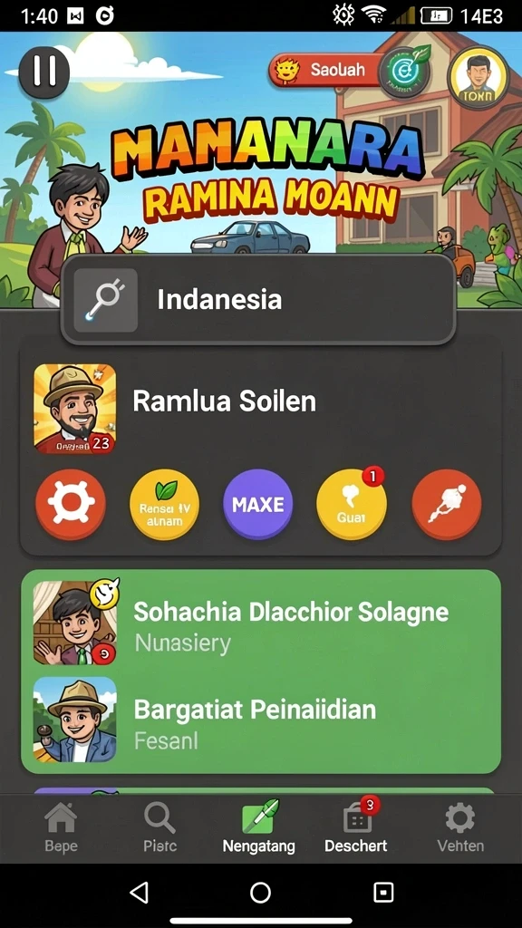 Fitur chat untuk interaksi dengan pemain lain.