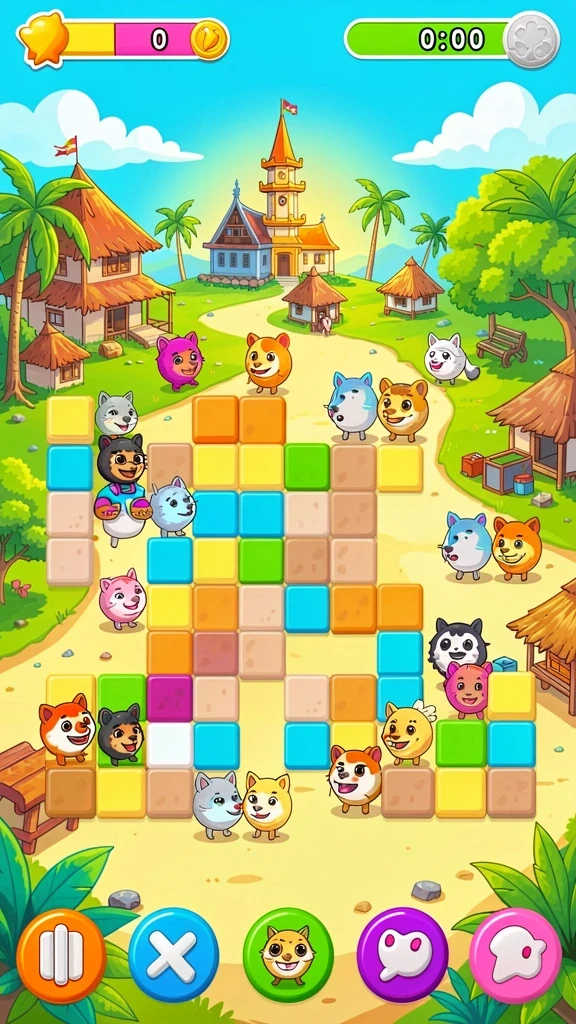 Tampilan awal game yang menarik dan penuh warna.