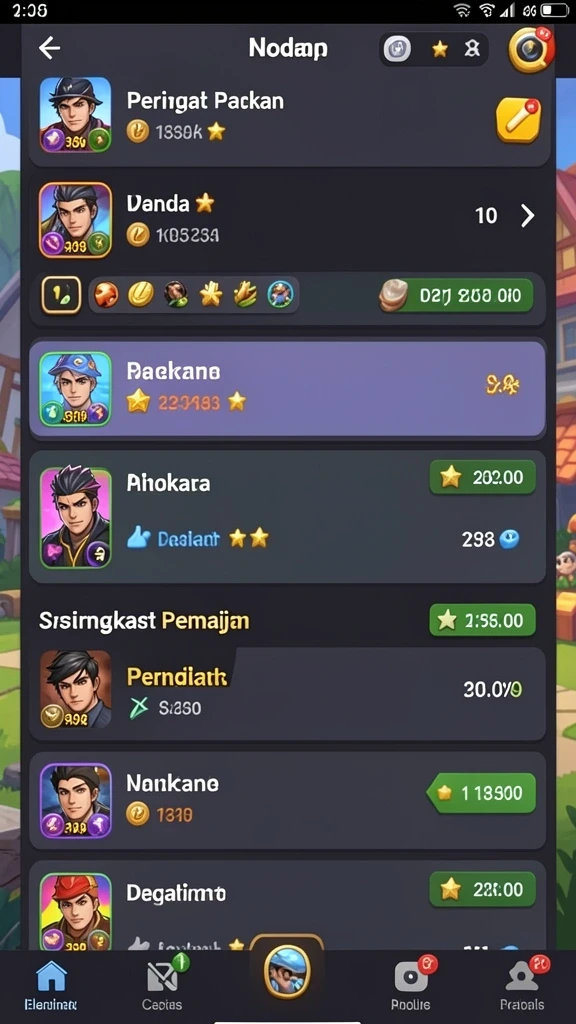 Tangkapan layar menampilkan antarmuka permainan yang modern.