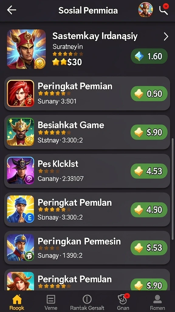 Karakter permainan yang variatif dan unik.