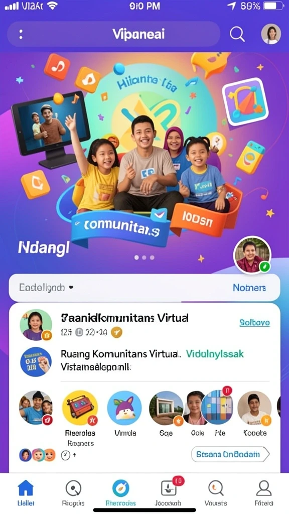 Tampilan grafis yang menarik dan penuh warna.