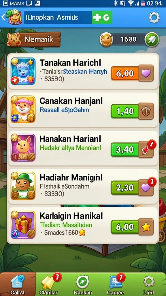 Beragam permainan menarik tersedia.
