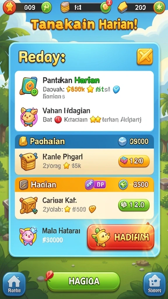 Tampilan menarik dengan berbagai pilihan tema permainan.