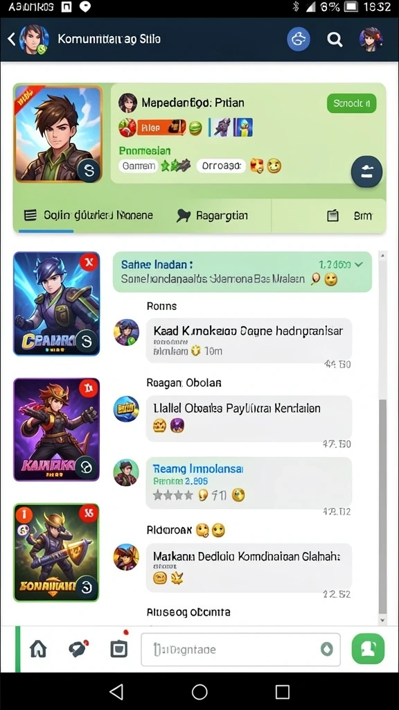 Layar utama V98 dengan tampilan yang menarik.